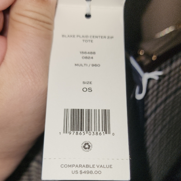 Tory Burch Handbags - Tory Burch Blake Center Zip Plaid Tote.